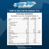 AN Pump 3G Caffeine-Free Pre-Workout in Icy Blue Raz flavor, 50 scoops, designed for enhanced focus and performance.